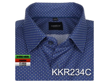 Pánská košile modrá se vzorem - KKR234
