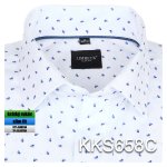 Pánská košile bílá se vzorem - KKS658