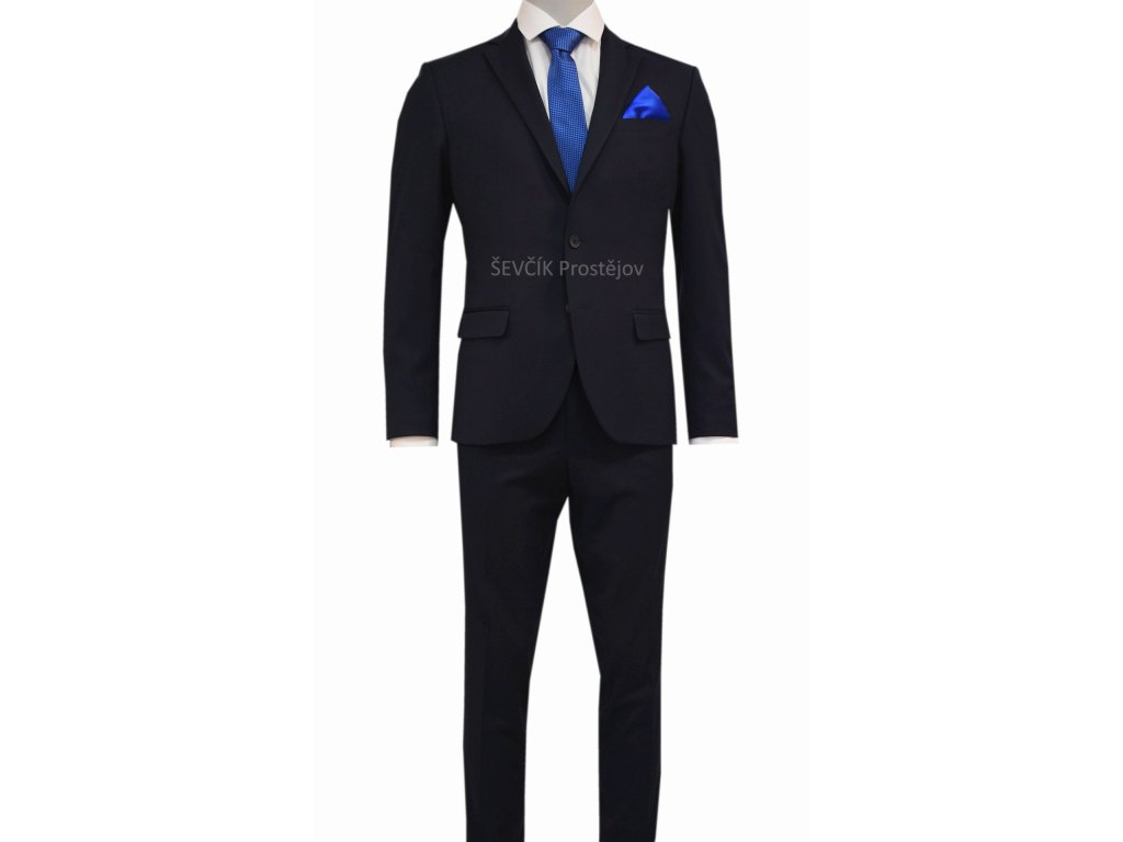 Pánský oblek modrý tmavý - EZ195
