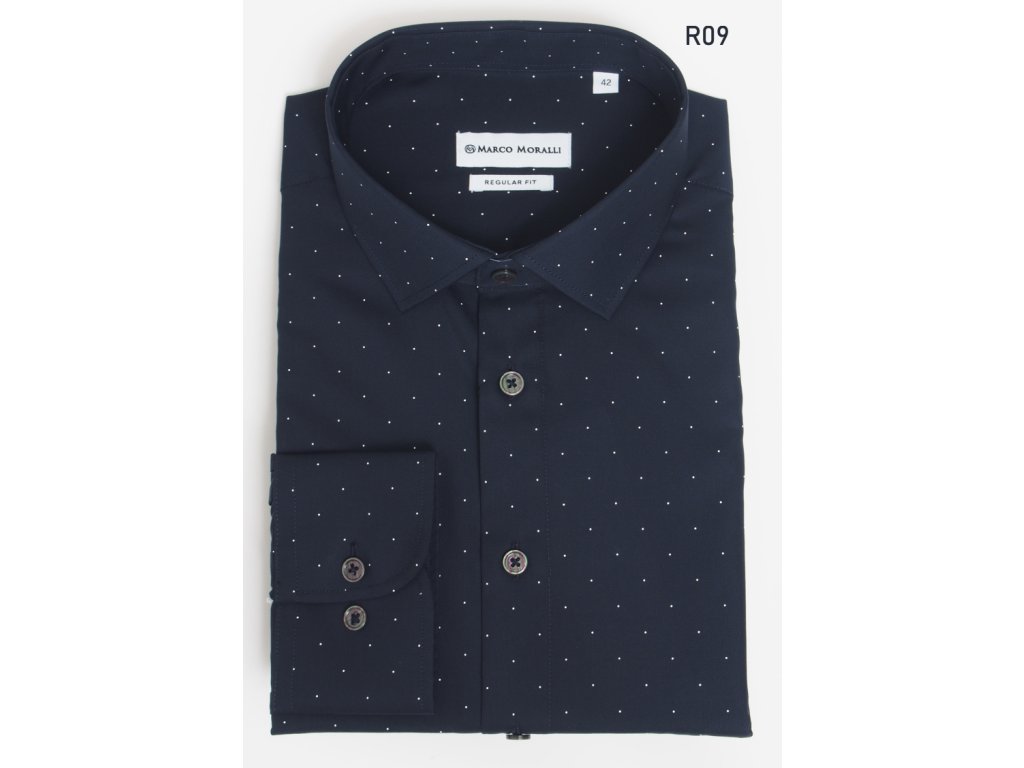 Pánská košile modrá s tečkou R09