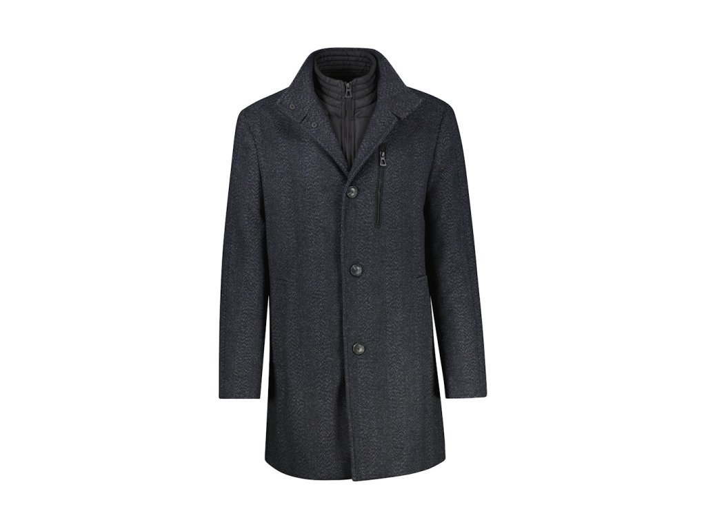 Kabát pánský modrý se vzorem LERROS