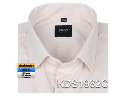 Pánská košile smetanová jednobarevná - KDS1982C