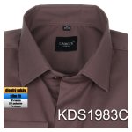 Pánská košile jednobarevná hnědá - KDS1983C