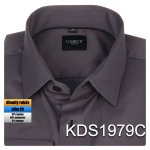 Pánská košile šedá tmavá jednobarevná - KDS1979C