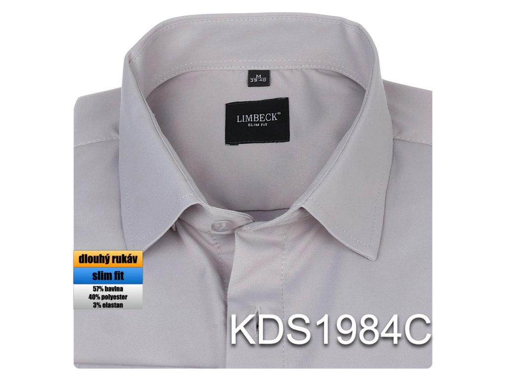 Pánská košile šedá světlá - KDS1984C