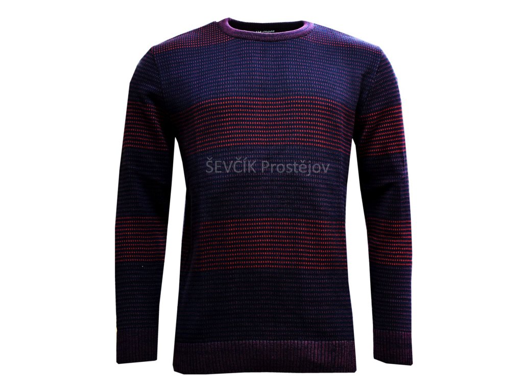 Svetr pánský pruhovaný bordo