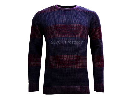Svetr pánský pruhovaný bordo