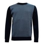 Pánský svetr modrý se vzorem