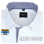 Pánská košile bílá s jemným vzorem - KDS1989B
