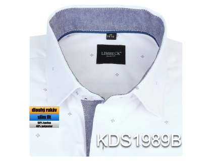Pánská košile bílá s jemným vzorem - KDS1989B