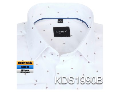 Pánská košile bílá s jemným vzorem - KDS1990B