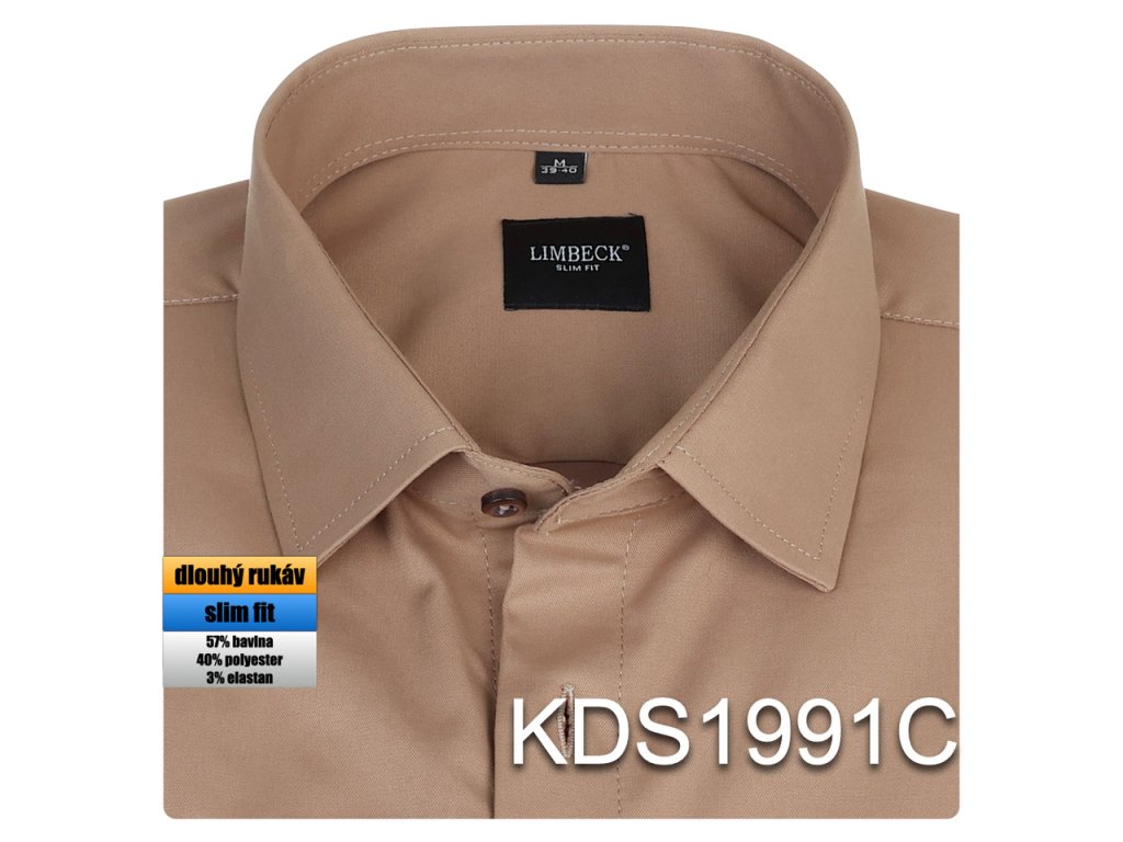 Pánská košile hnědá světlá - KDS1991C