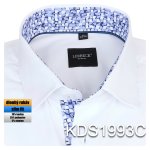 Pánská košile bílá s barevnou légou - KDS1993C