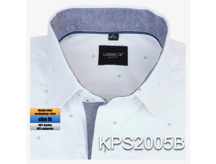 Pánská košile bílá s jemným vzorem - KPS2005B