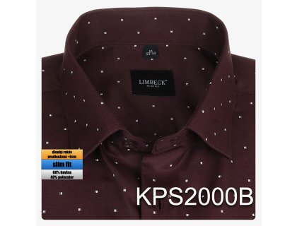 Pánská košile vínová se vzorem - KPS2000B