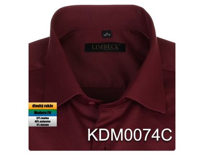 Pánská košile vínová - KDM0074C