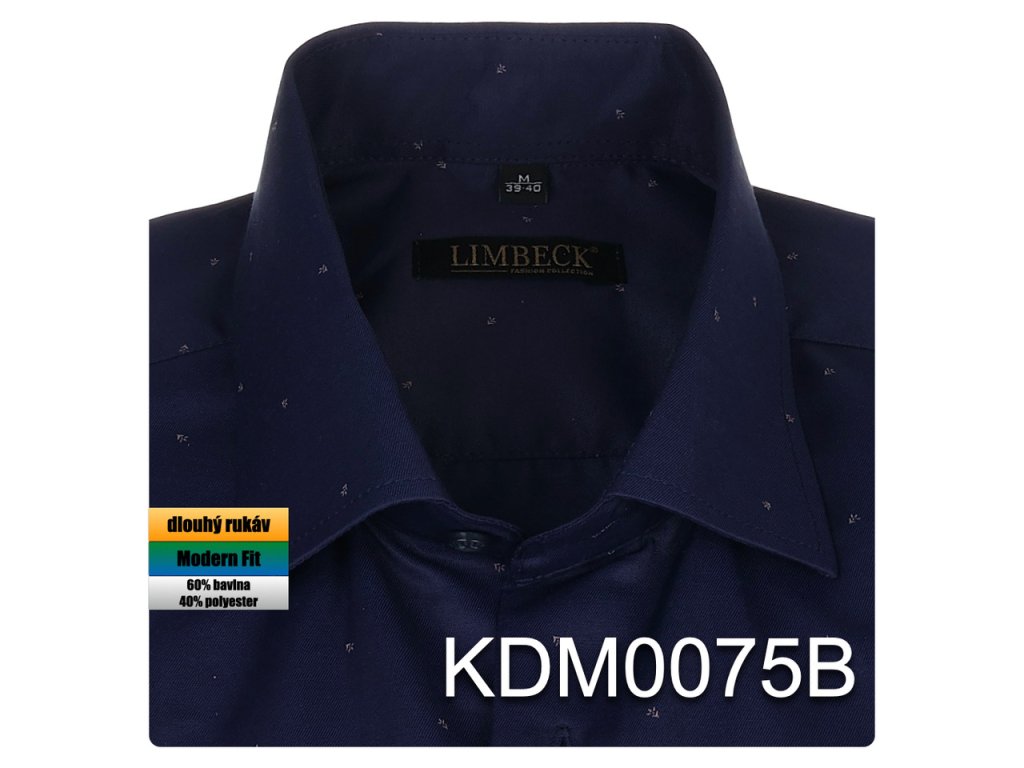 Pánská košile modrá s jemným vzorem - KDM0075B