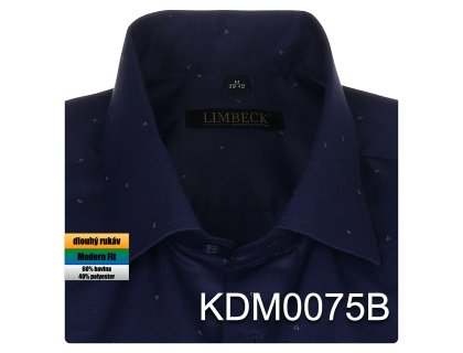 Pánská košile modrá s jemným vzorem - KDM0075B