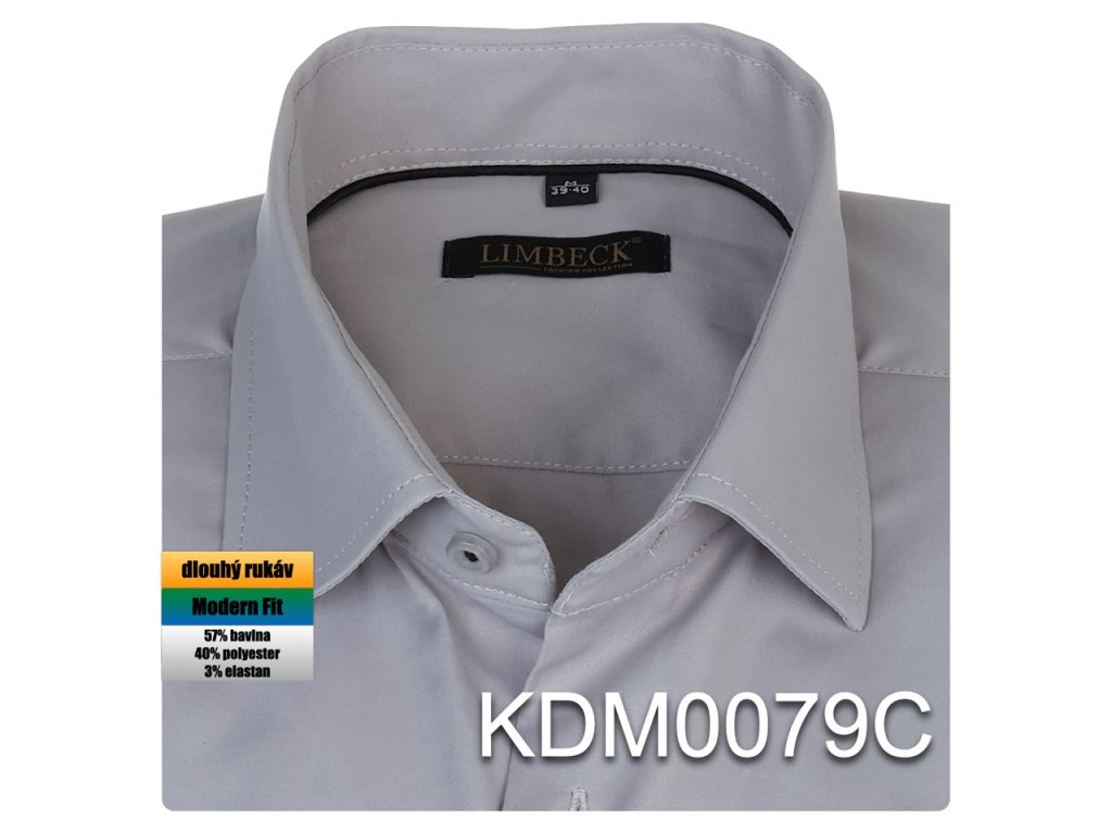 Pánská košile šedá - KDM0079C