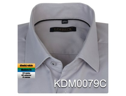 Pánská košile šedá - KDM0079C