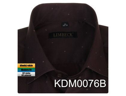 Pánská košile hnědá se vzorem - KDM0076B