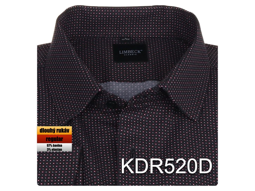 Pánská košile černo-šedá se vzorem - KDR520D