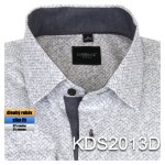 Pánská košile bílá s šedým vzorem - KDS2013D