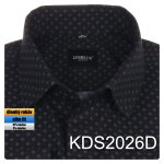 Pánská košile černá se vzorem - KDS2026D