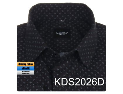 Pánská košile černá se vzorem - KDS2026D