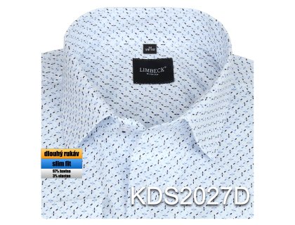 Pánská košile bílá se vzorem - KDS2027D