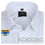 Pánská košile bílá se vzorem - KDS2029D