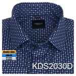 Pánská košile modrá se vzorem - KDS2030D