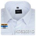 Pánská košile bílá se vzorem - KDS2031D