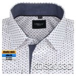 Pánská košile bílá se vzorem - KDS2033D